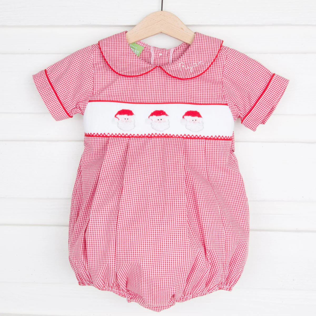 Santa's Favorite Smocked Collared Bubble - Image 2