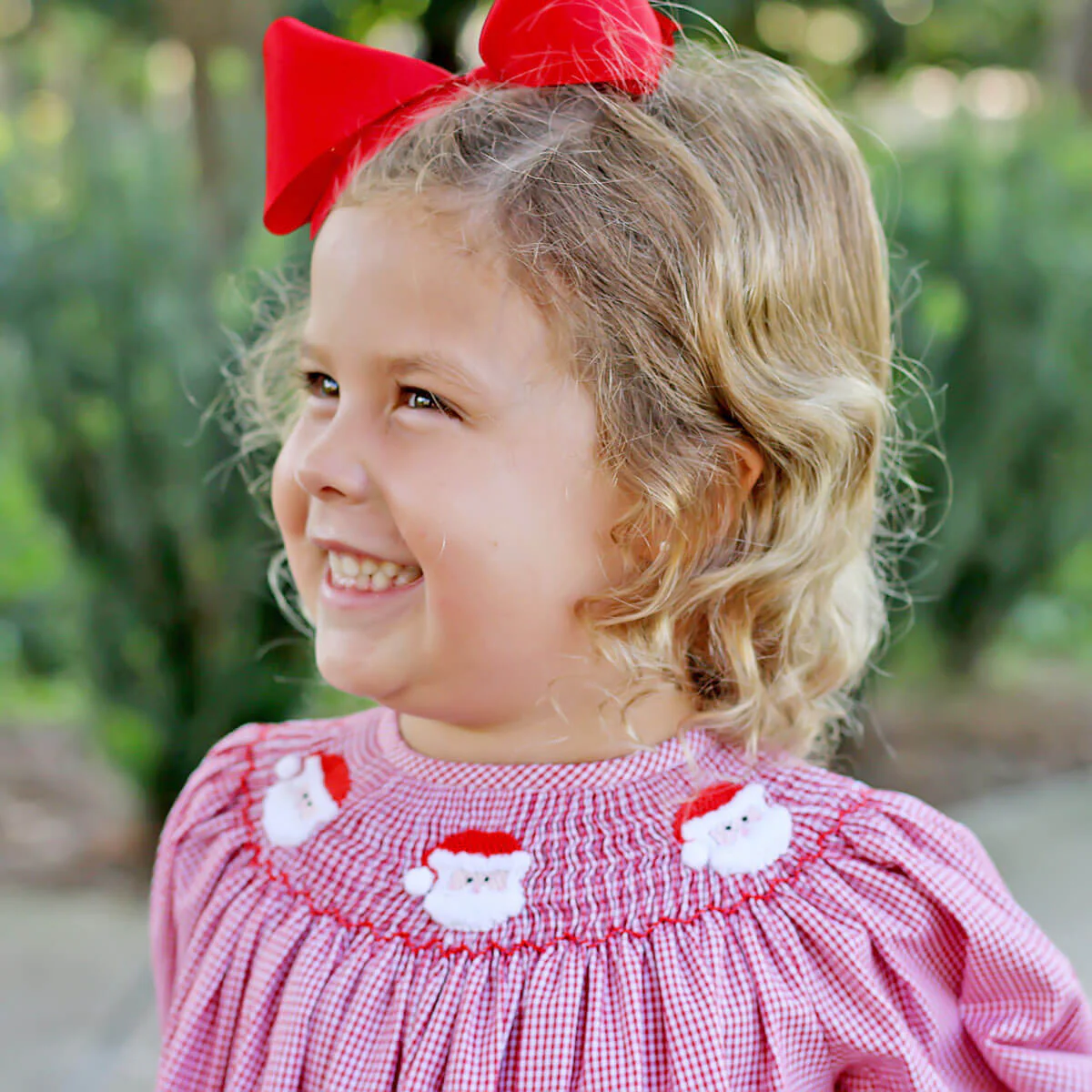 Santa's Favorite Smocked Long Sleeve Dress - Image 2