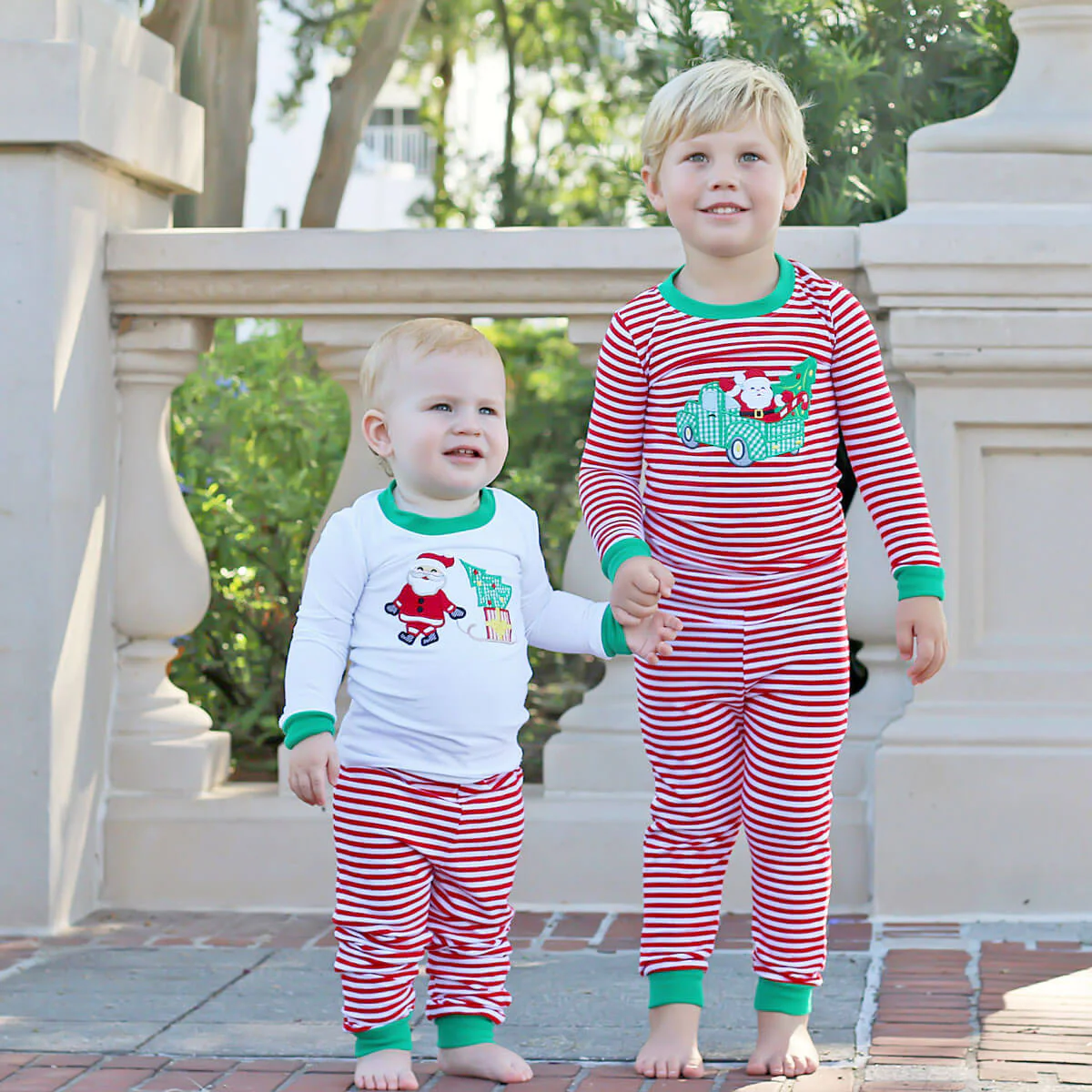 Santa Stops Here Pajamas Red Stripe - Image 6