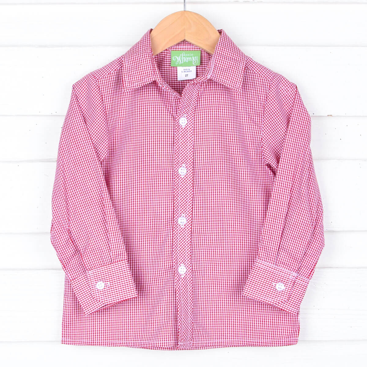 Red Gingham Button Down Shirt - Image 2