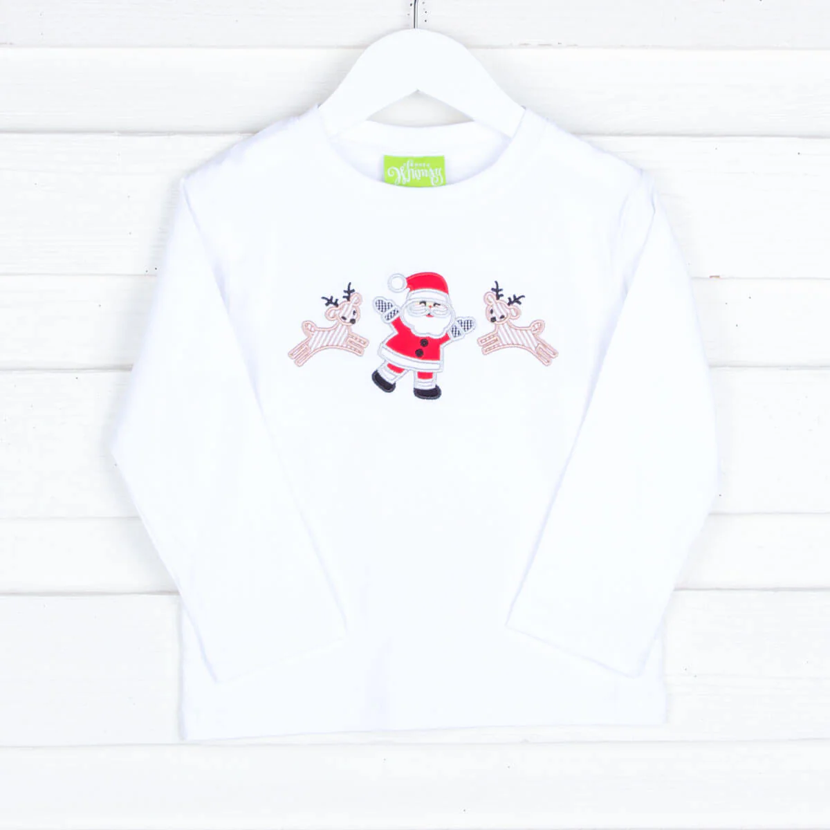 Santa's Reindeer White Long Sleeve Shirt - Image 2