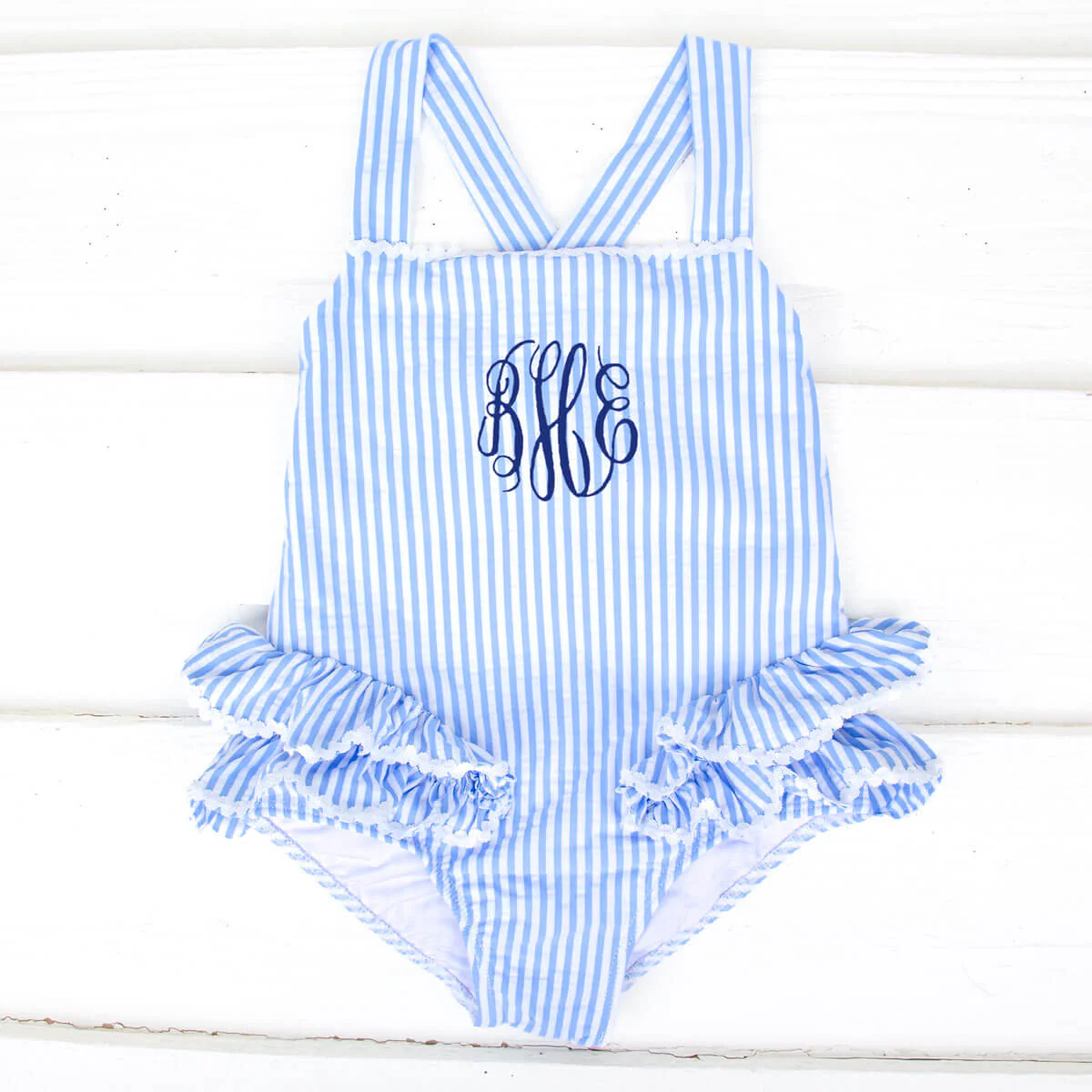 Santorini Blue One Piece Swimsuit - Image 2