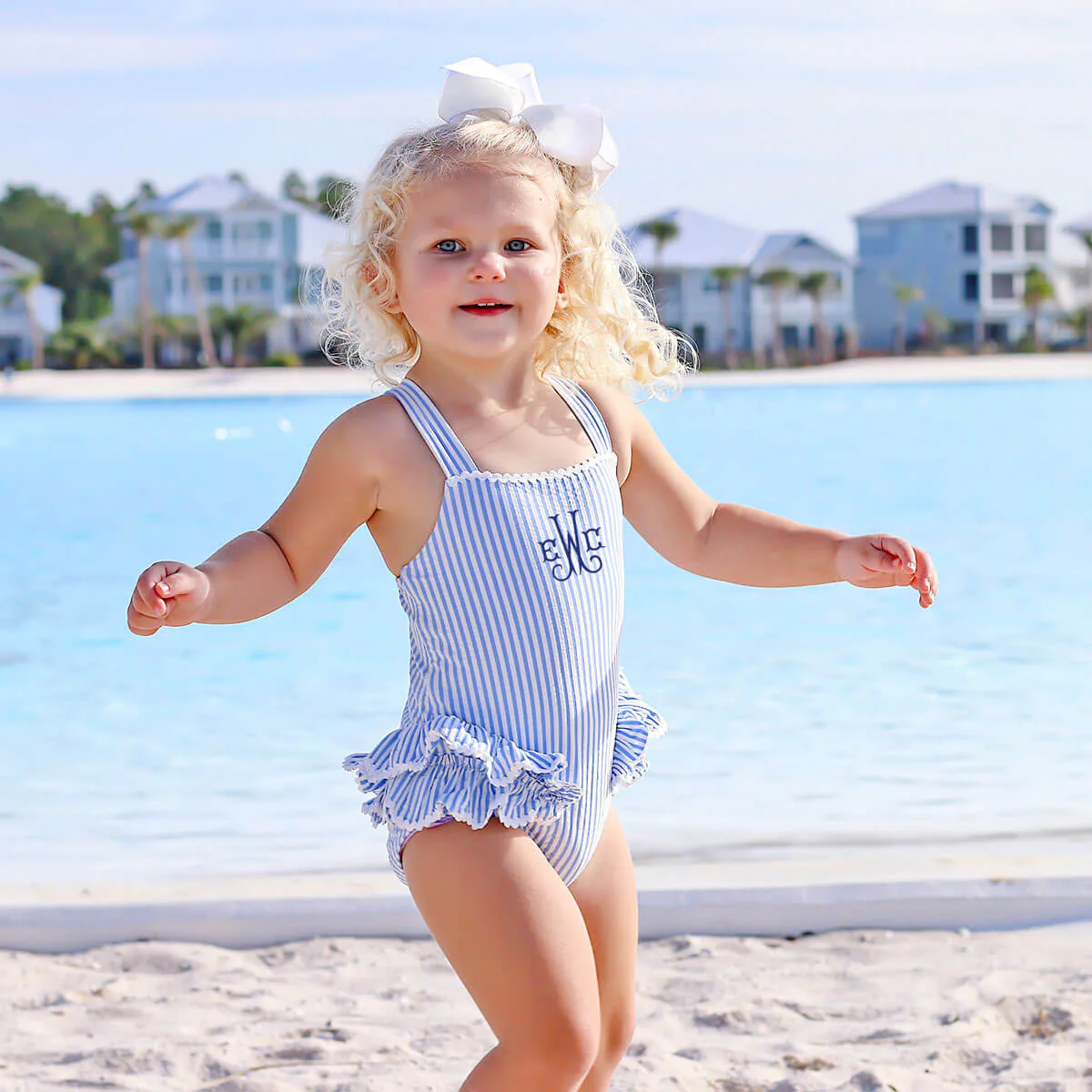 Santorini Blue One Piece Swimsuit - Image 3