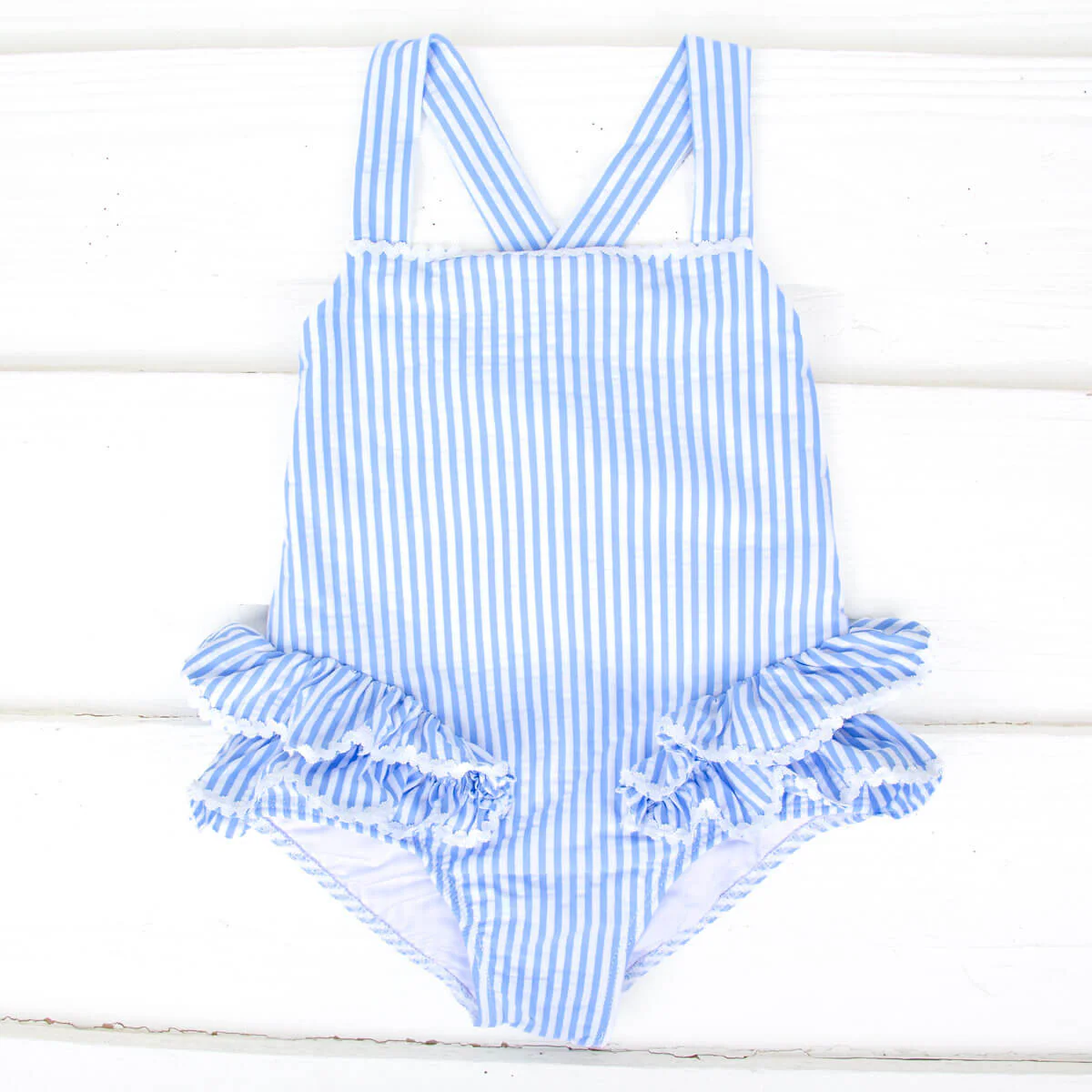 Santorini Blue One Piece Swimsuit - Image 5