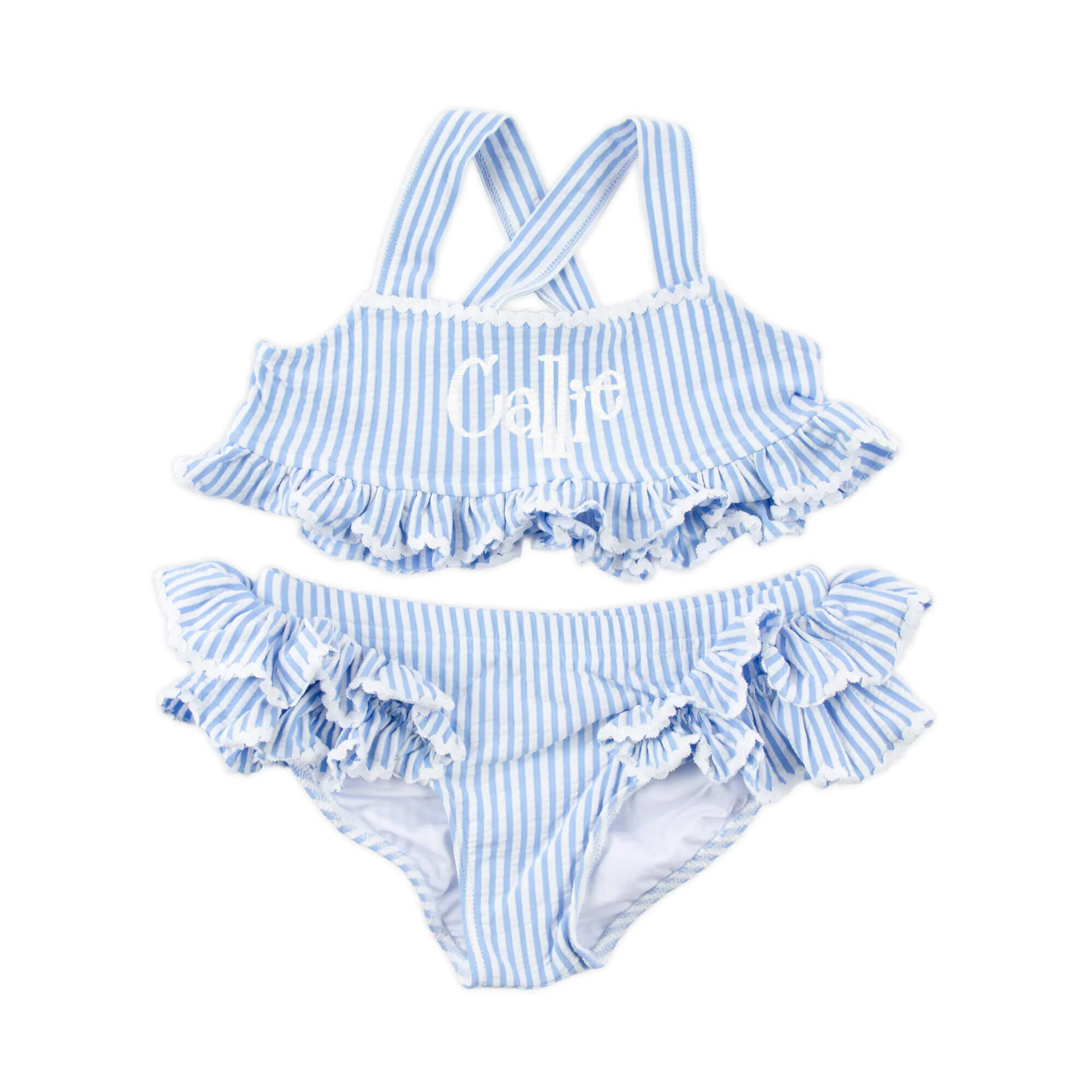 Santorini Blue Two Piece Swimsuit - Image 2
