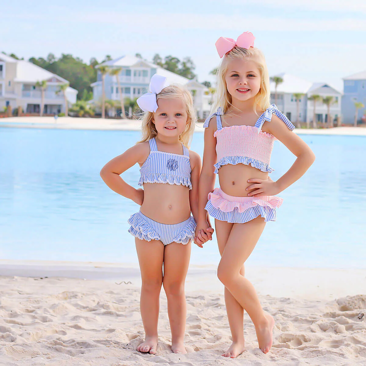 Santorini Blue Two Piece Swimsuit - Image 3