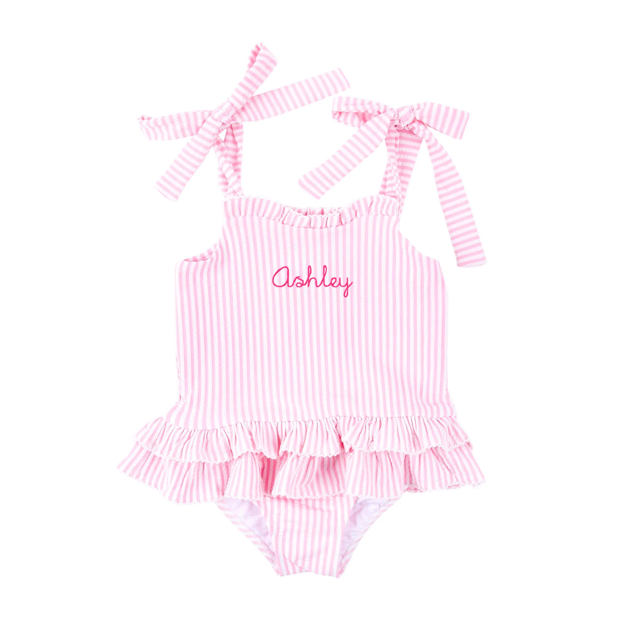 Santorini Pink Stripe One Piece Swimsuit - Image 2