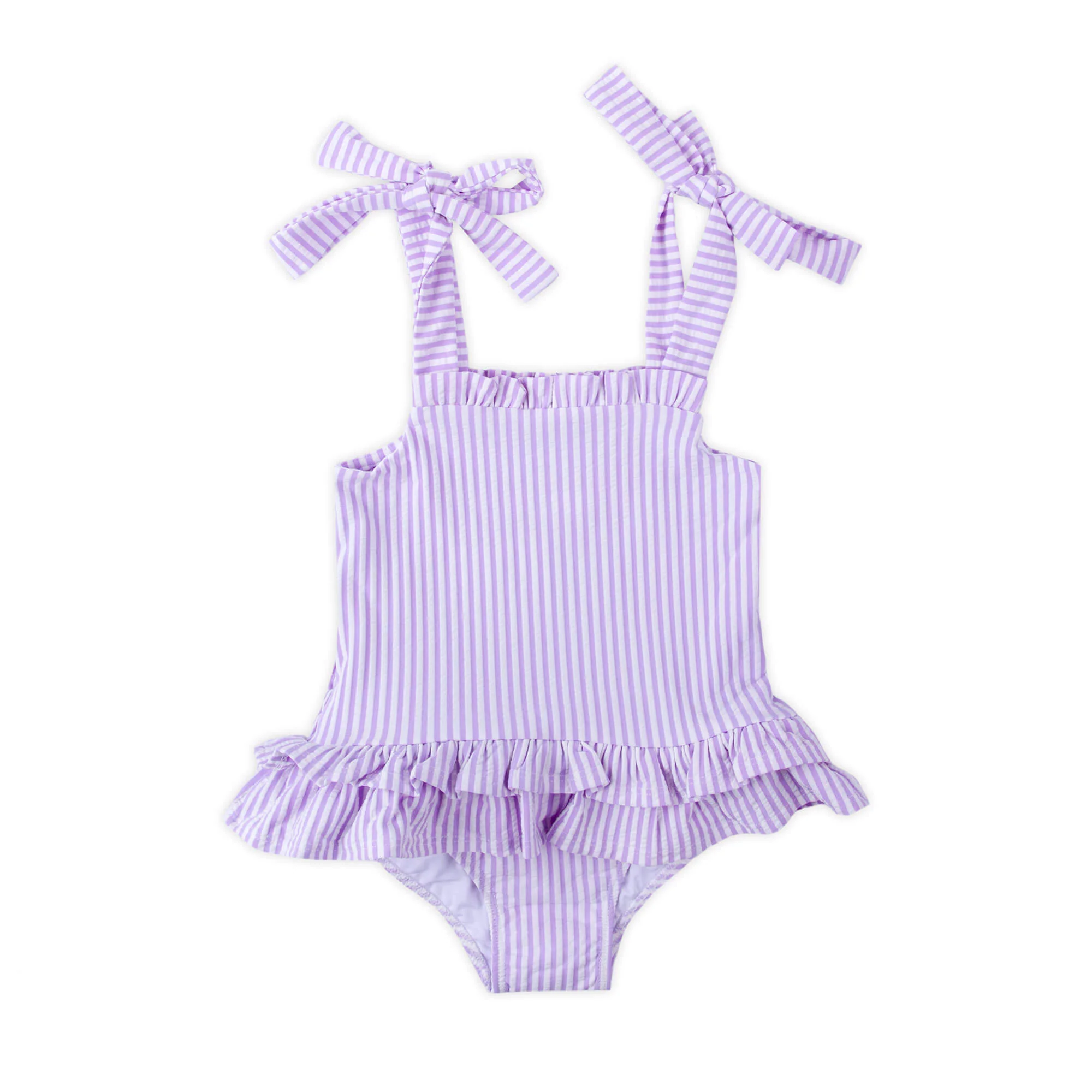 Santorini Purple Stripe One Piece Swimsuit - Image 2