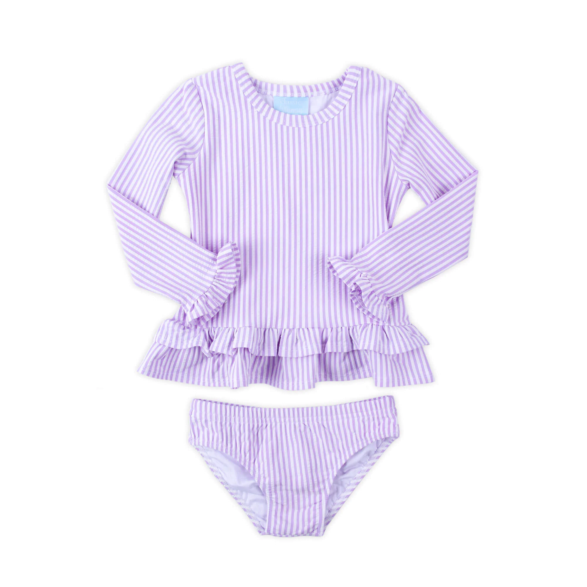 Santorini Purple Stripe Rash Guard Set - Image 2