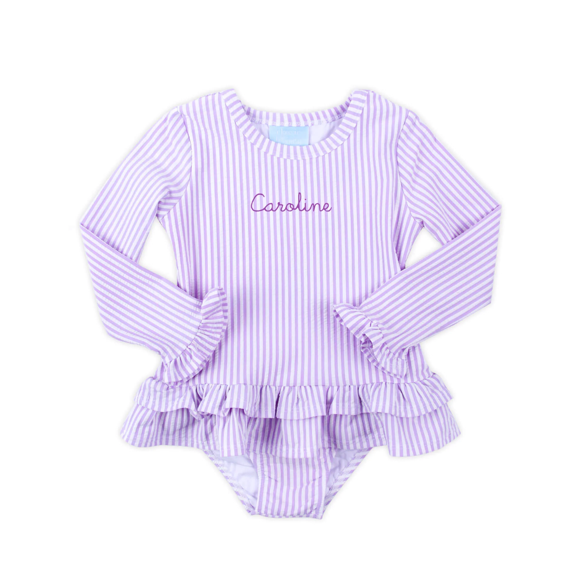 Santorini Purple Stripe Rash Guard Set - Image 3