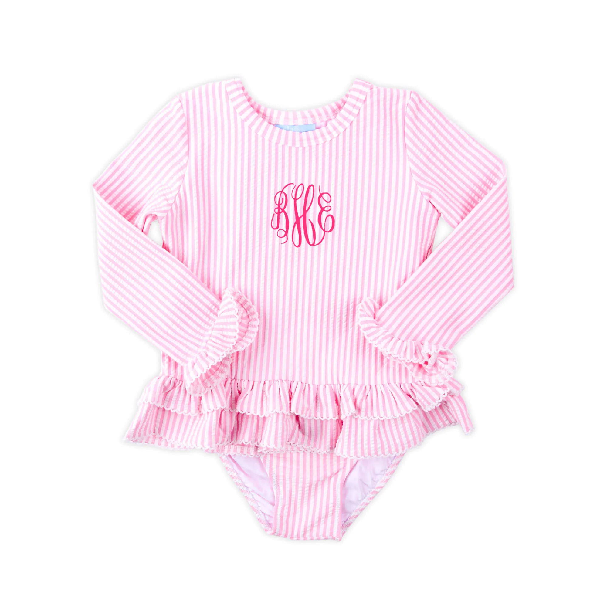 Santorini Pink Stripe Rash Guard Set - Image 3