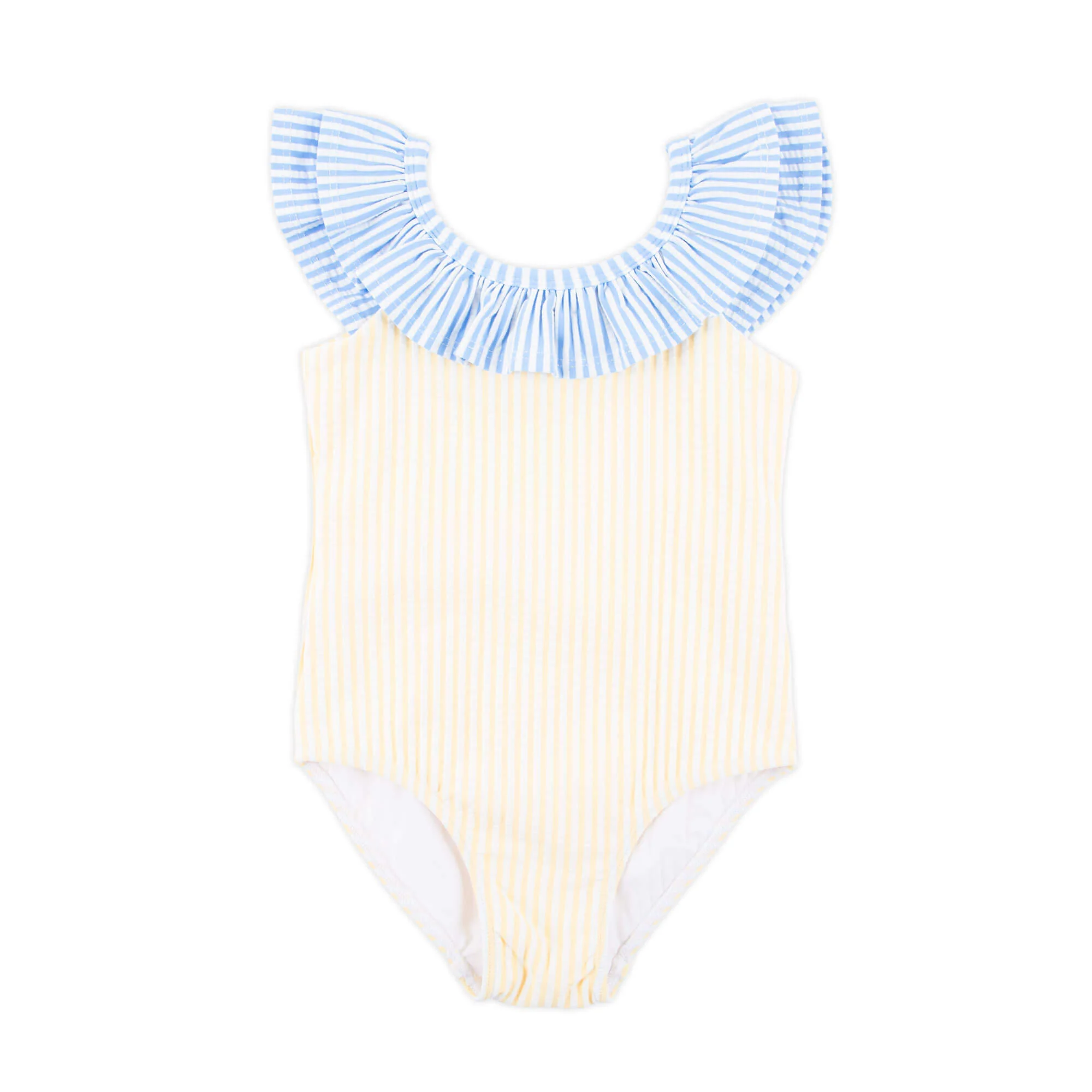 Santorini Yellow & Blue Stripe One Piece Swimsuit - Image 2
