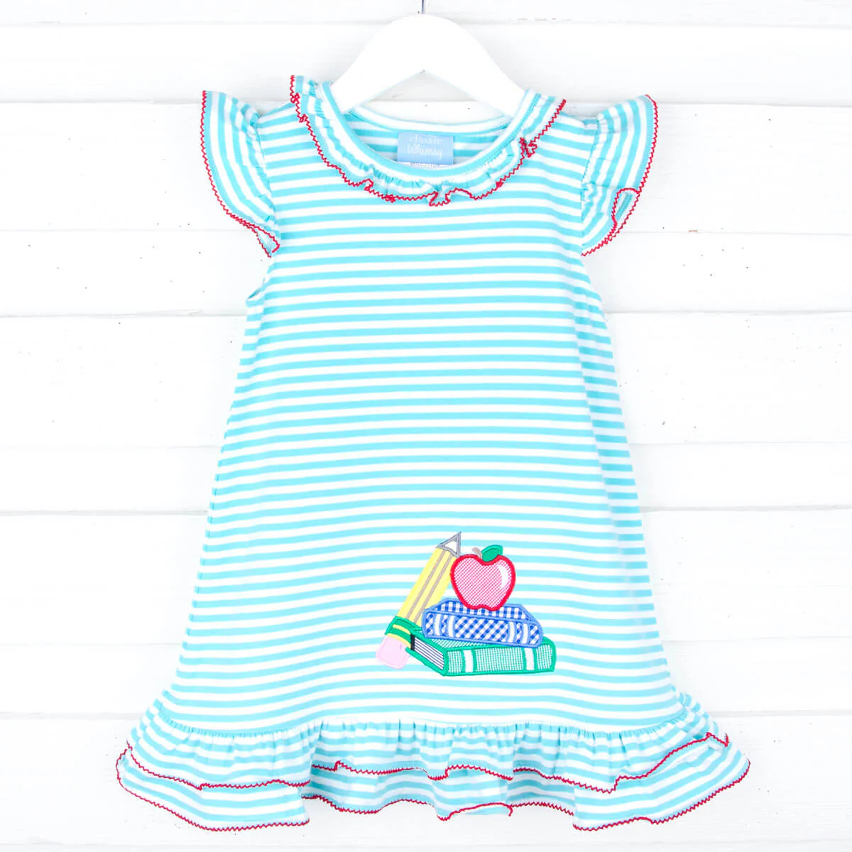 School Book Turquoise Stripe Adalyn Dress - Image 4
