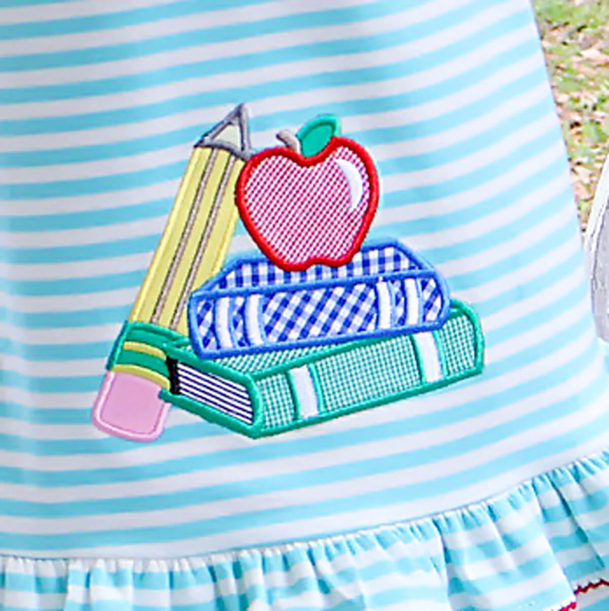 School Book Turquoise & Red Adalyn Short Set - Image 3