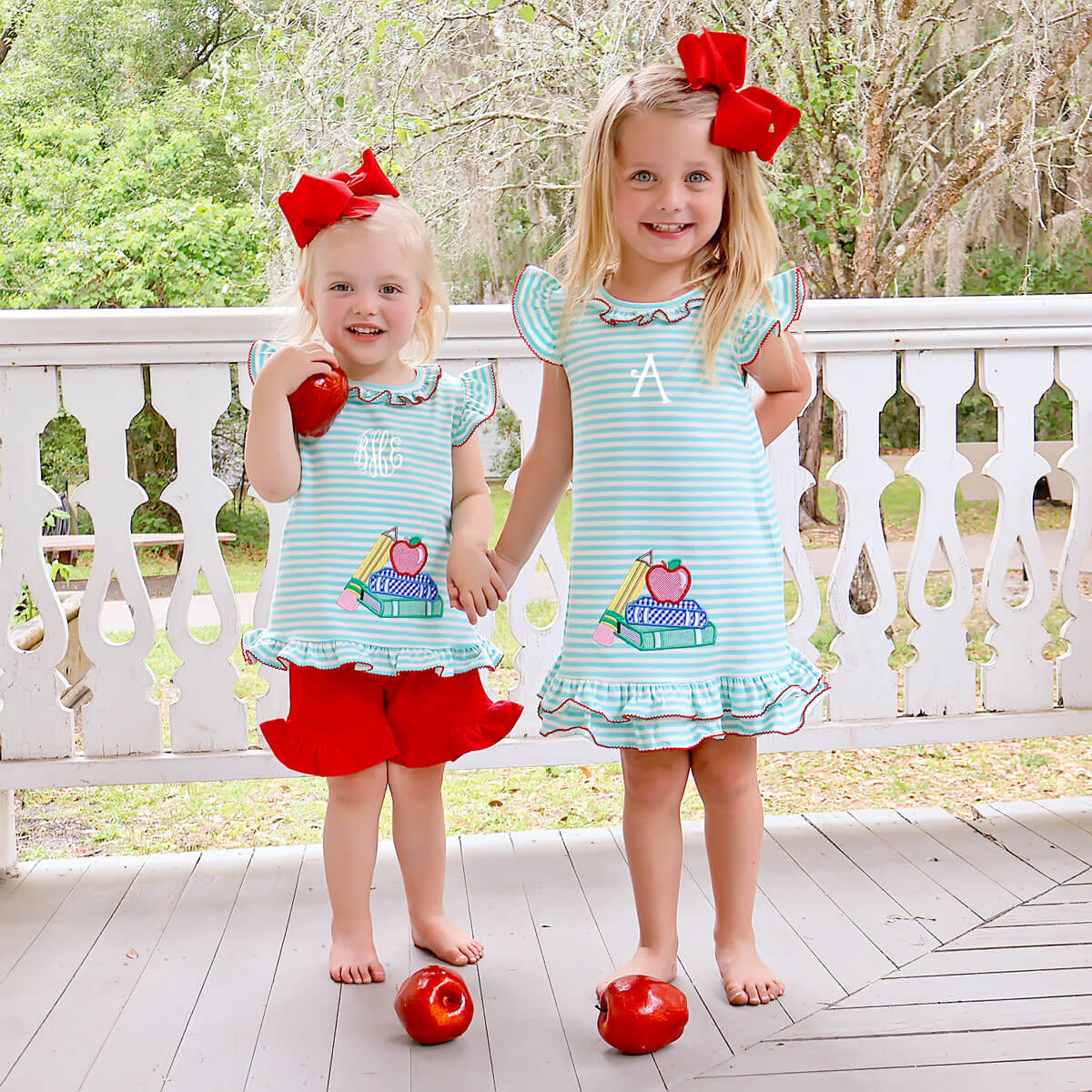 School Book Turquoise & Red Adalyn Short Set - Image 6