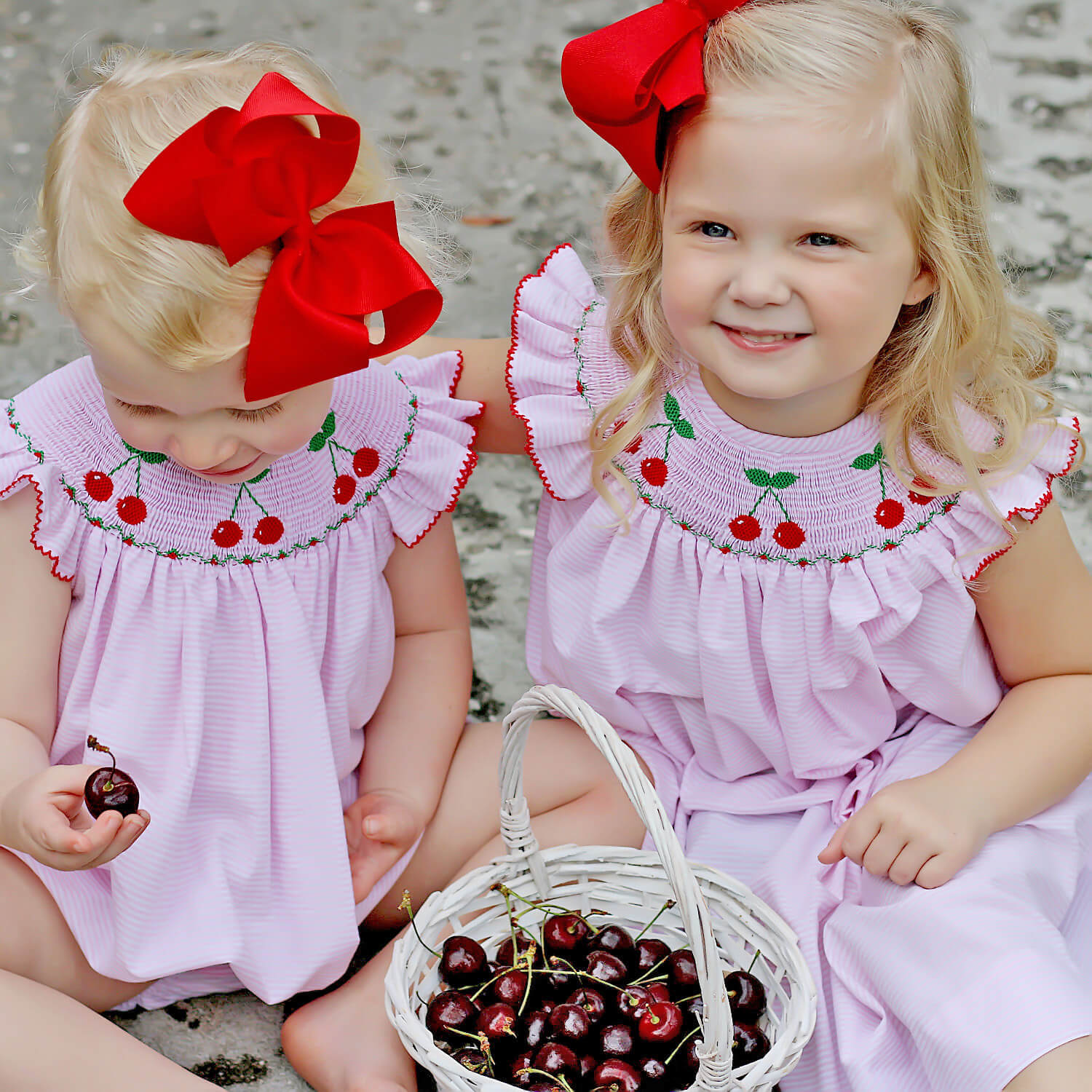 Pink Stripe Cherry Smocked Dress - Image 6