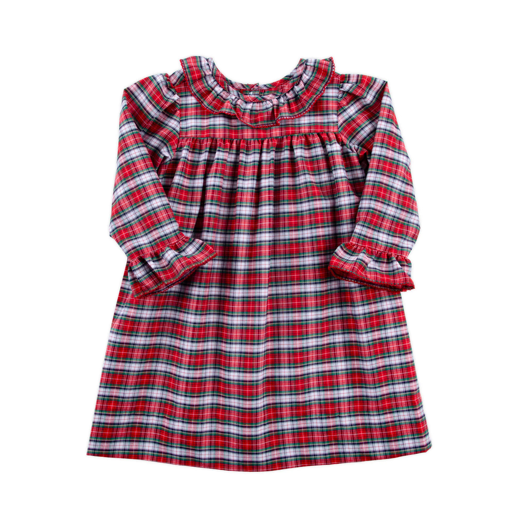 Seattle Red Plaid Ruffle Collared Dress - Image 2