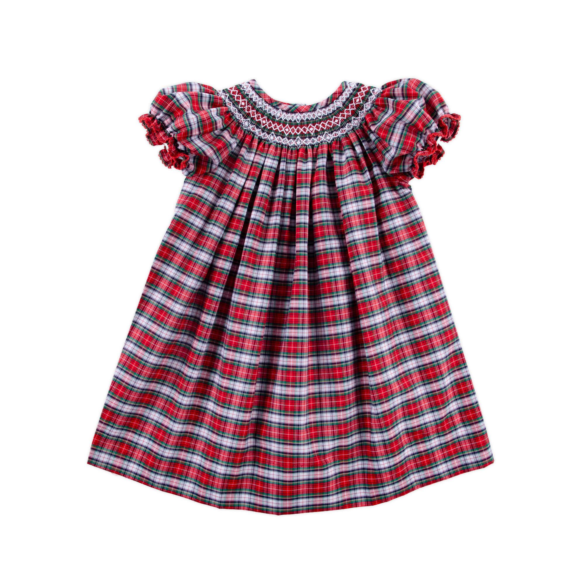 Seattle Red Plaid Smocked Bishop Dress - Image 2