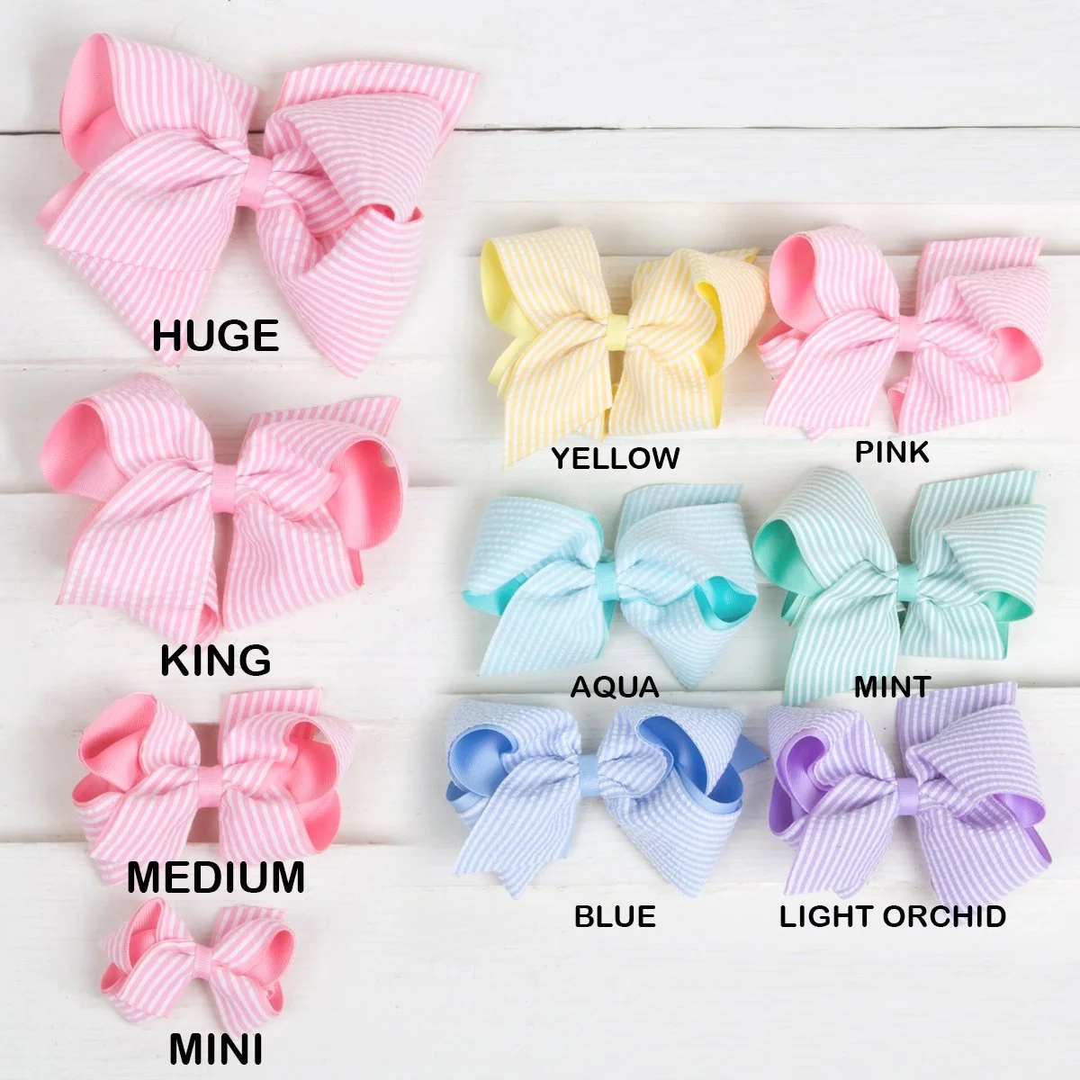 Seersucker Overlay Hair Bow - Image 11