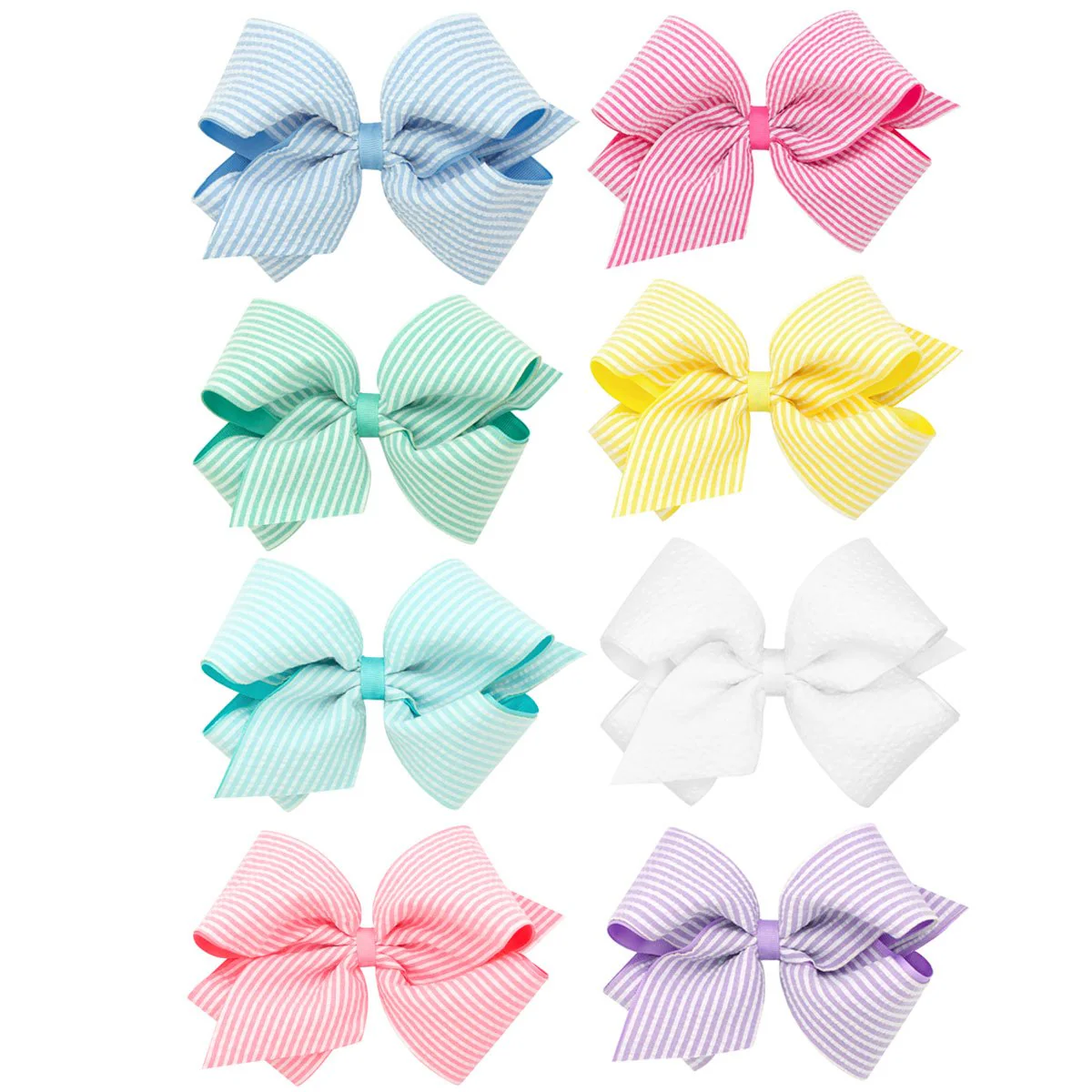 Seersucker Overlay Hair Bow - Image 2