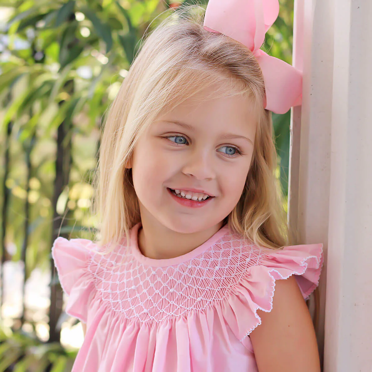 Shine Like A Pearl Pink Smocked Dress - Image 3