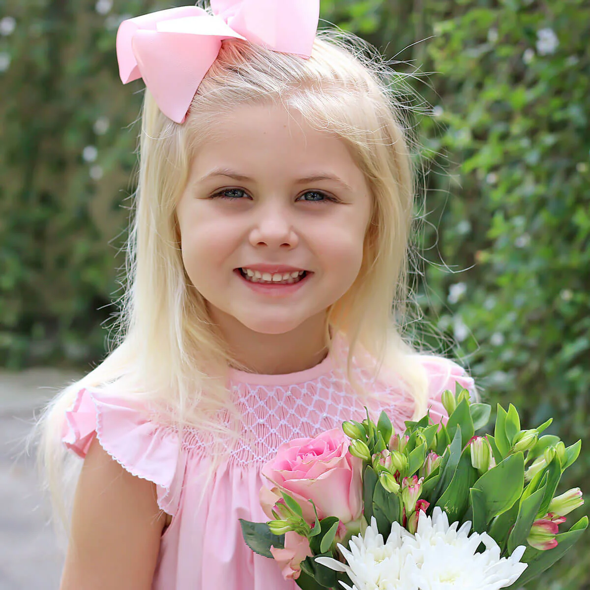 Shine Like A Pearl Pink Smocked Dress - Image 9