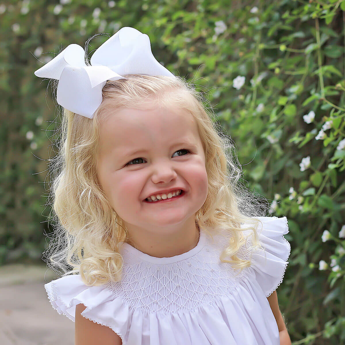 Shine Like A Pearl White Smocked Dress - Image 3