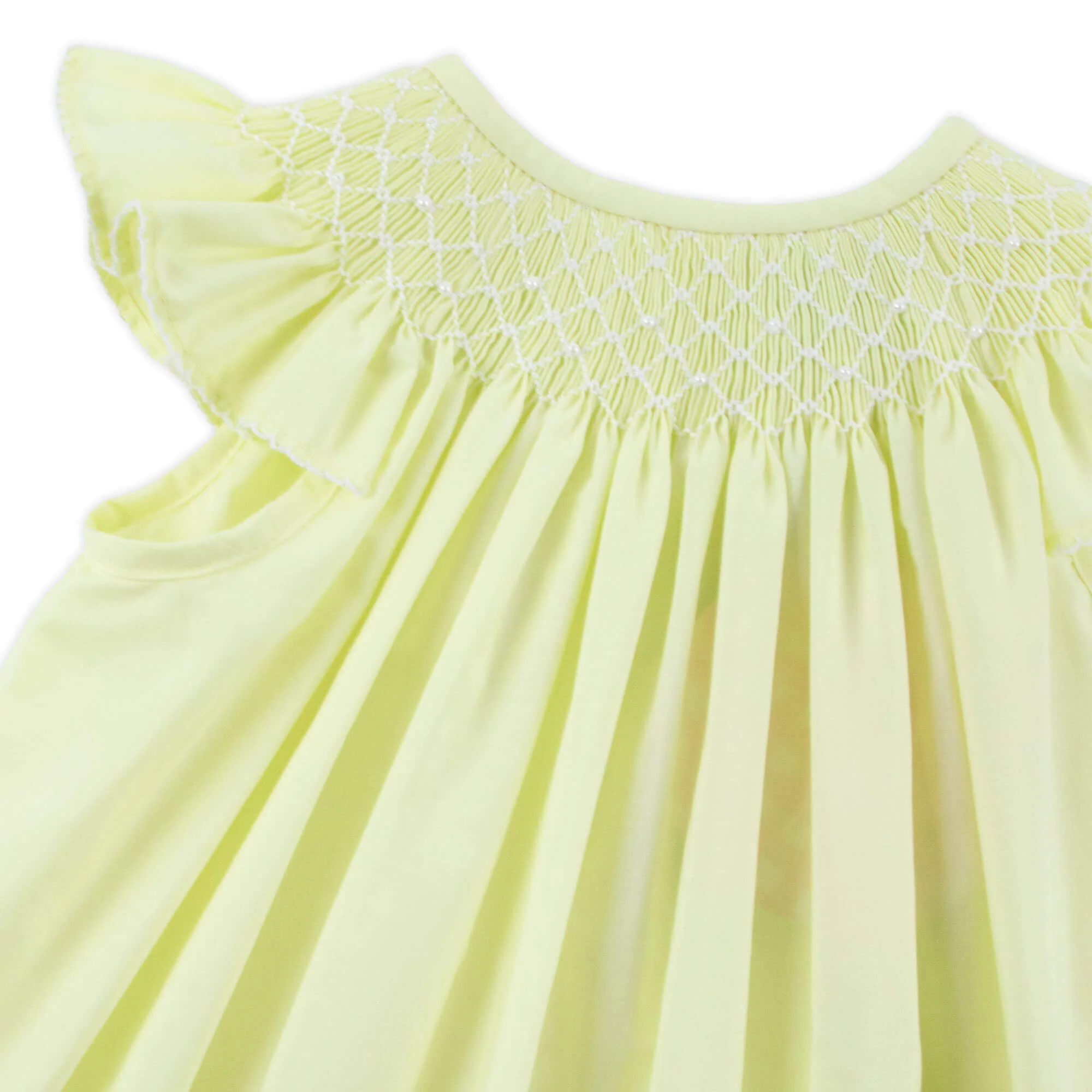 Shine Like A Pearl Yellow Smocked Bubble - Image 5
