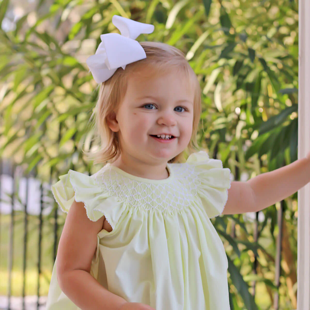 Shine Like A Pearl Yellow Smocked Dress - Image 2