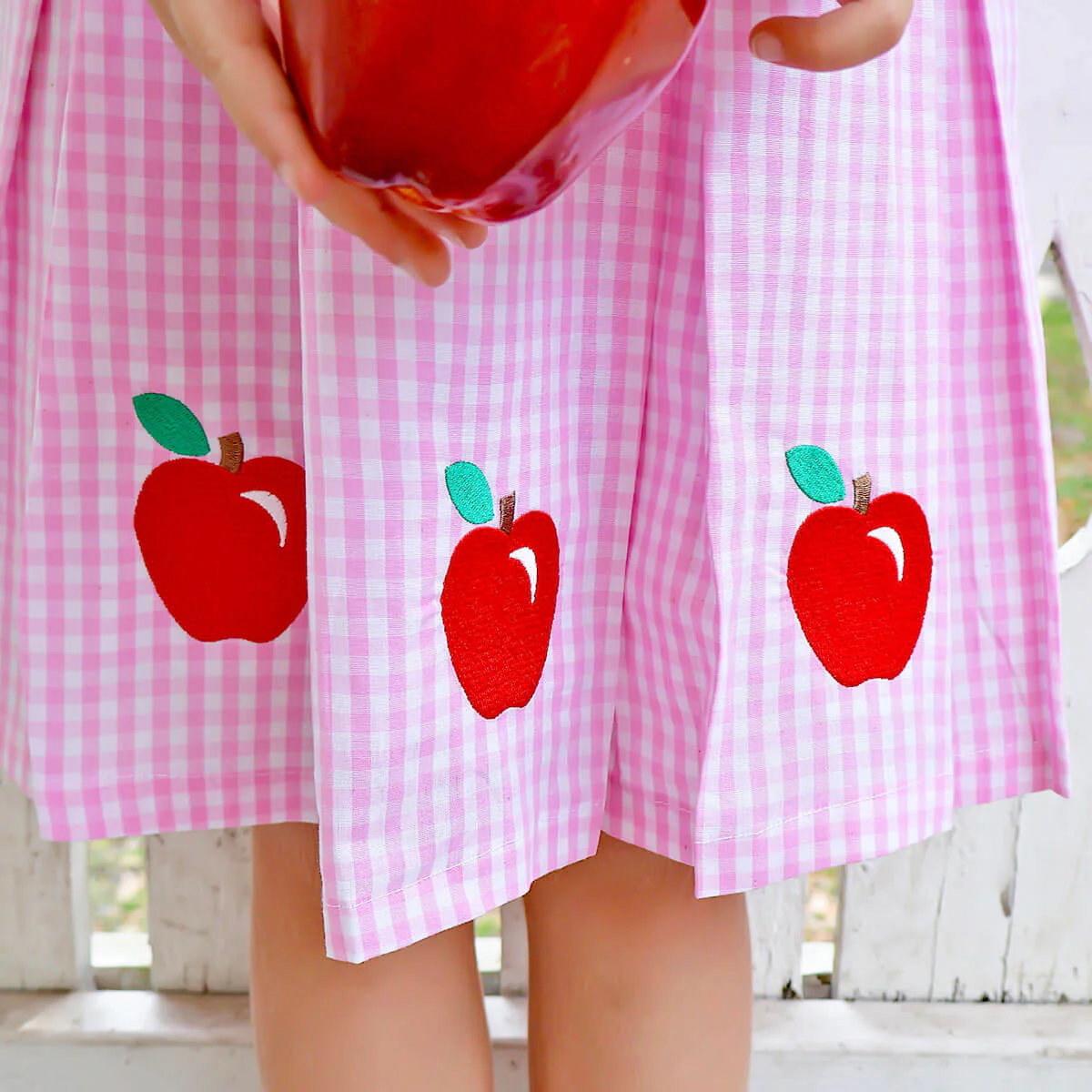 Smart Apple Pink Gingham Chloe Dress - Image 3