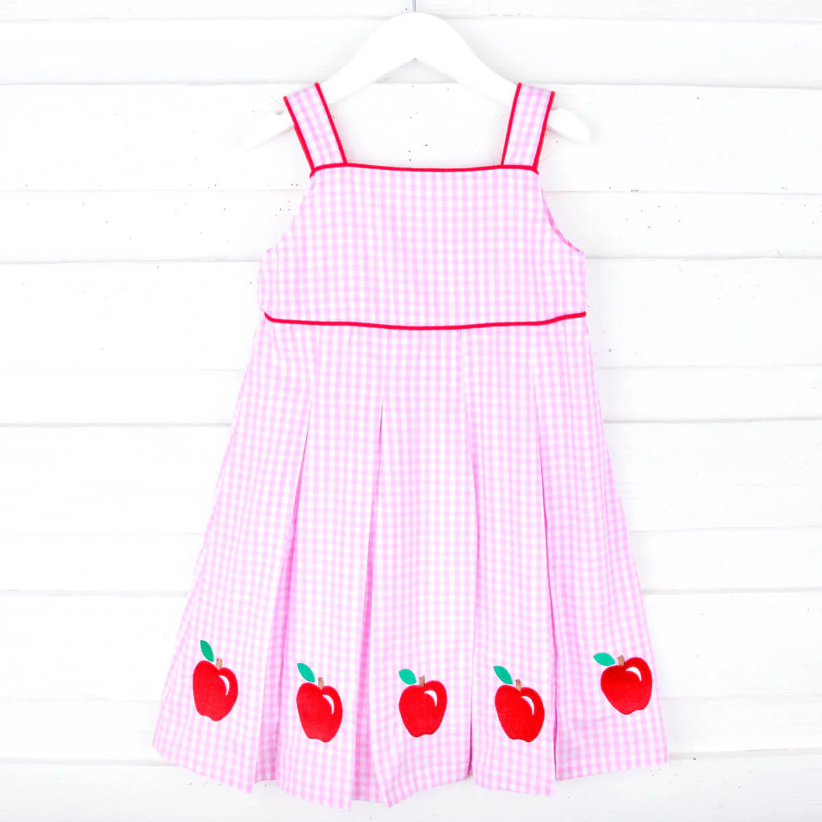 Smart Apple Pink Gingham Chloe Dress - Image 4