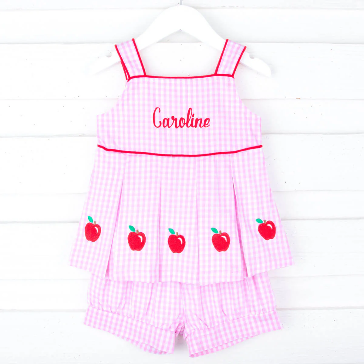 Smart Apple Pink Gingham Chloe Short Set - Image 2