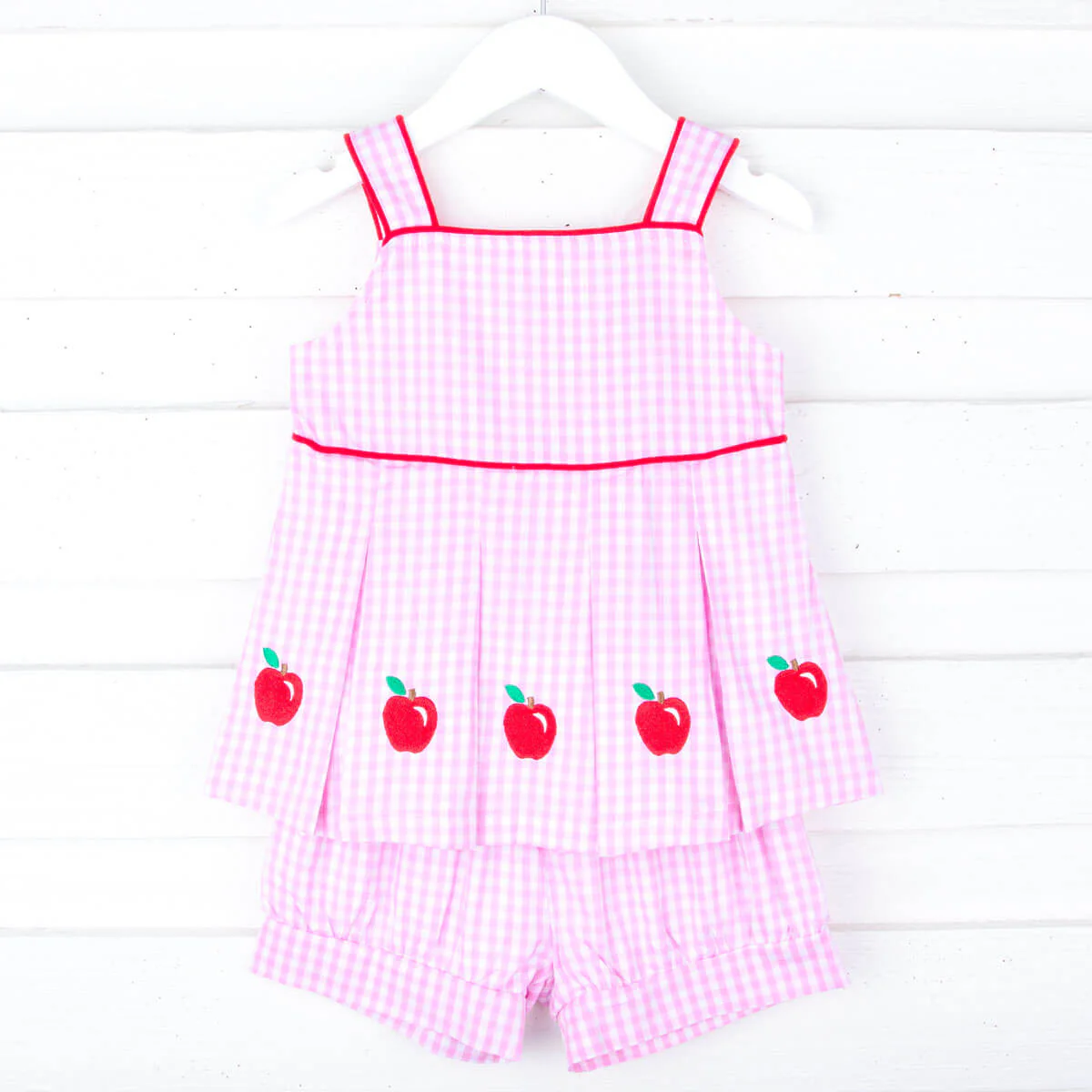 Smart Apple Pink Gingham Chloe Short Set - Image 4