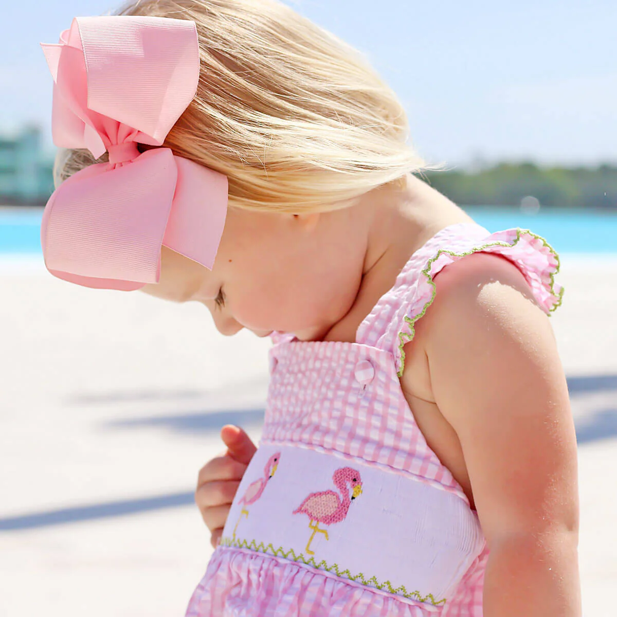 Smocked Flamingos Pink Check Bubble - Image 5