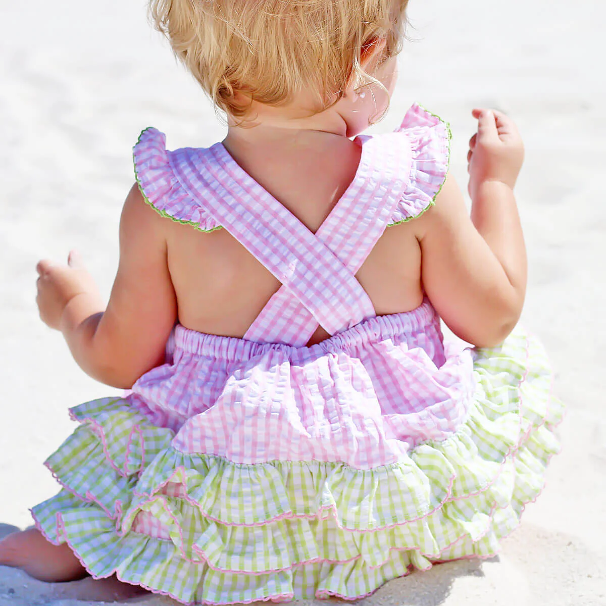 Smocked Flamingos Pink Check Bubble - Image 7