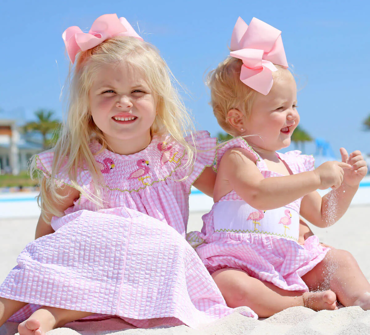 Smocked Flamingos Pink Check Bubble - Image 8