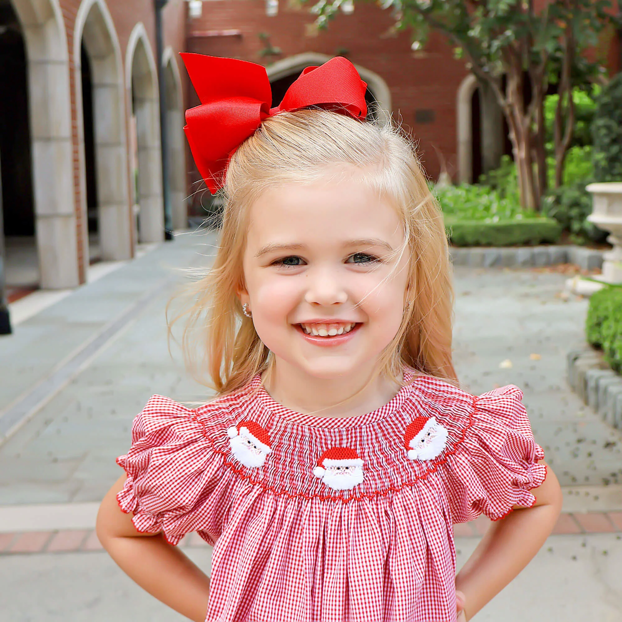 Santa's Favorite Smocked Bishop Dress - Image 2