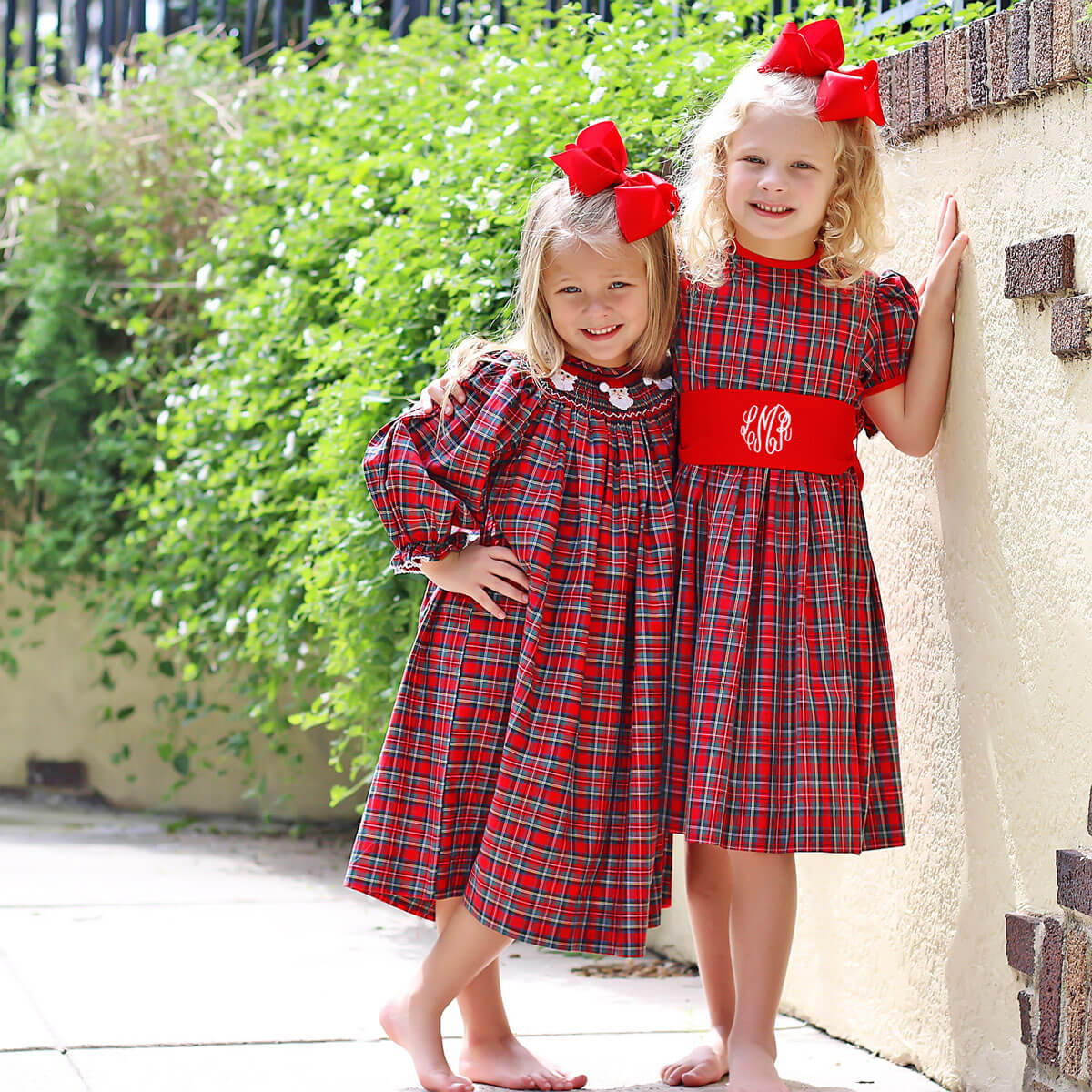 Smocked Santa Red Plaid Dress - Image 4