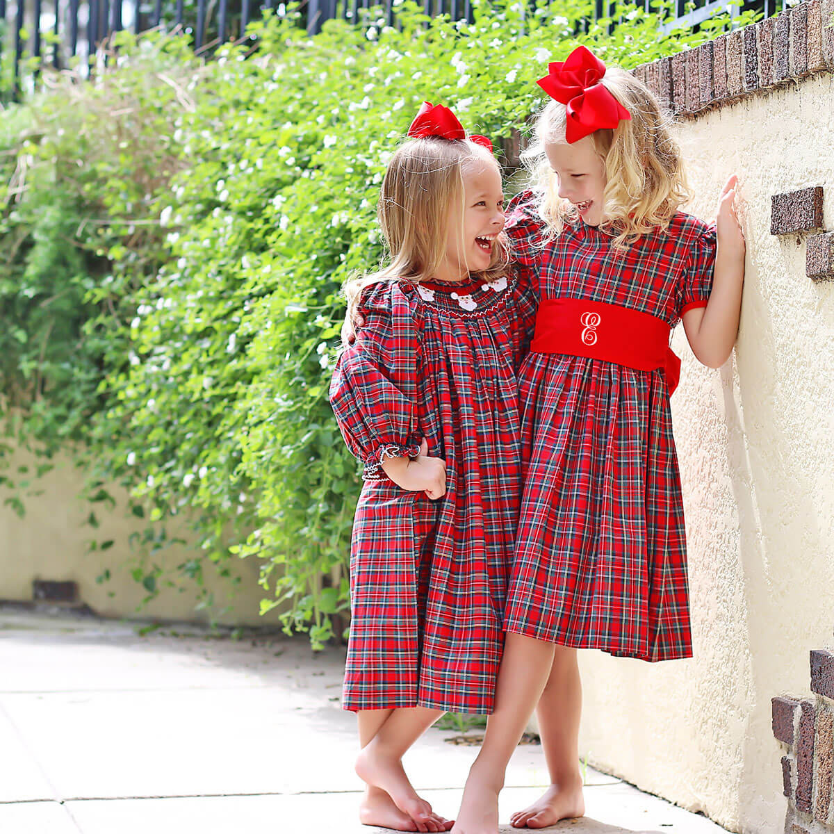 Smocked Santa Red Plaid Dress - Image 5