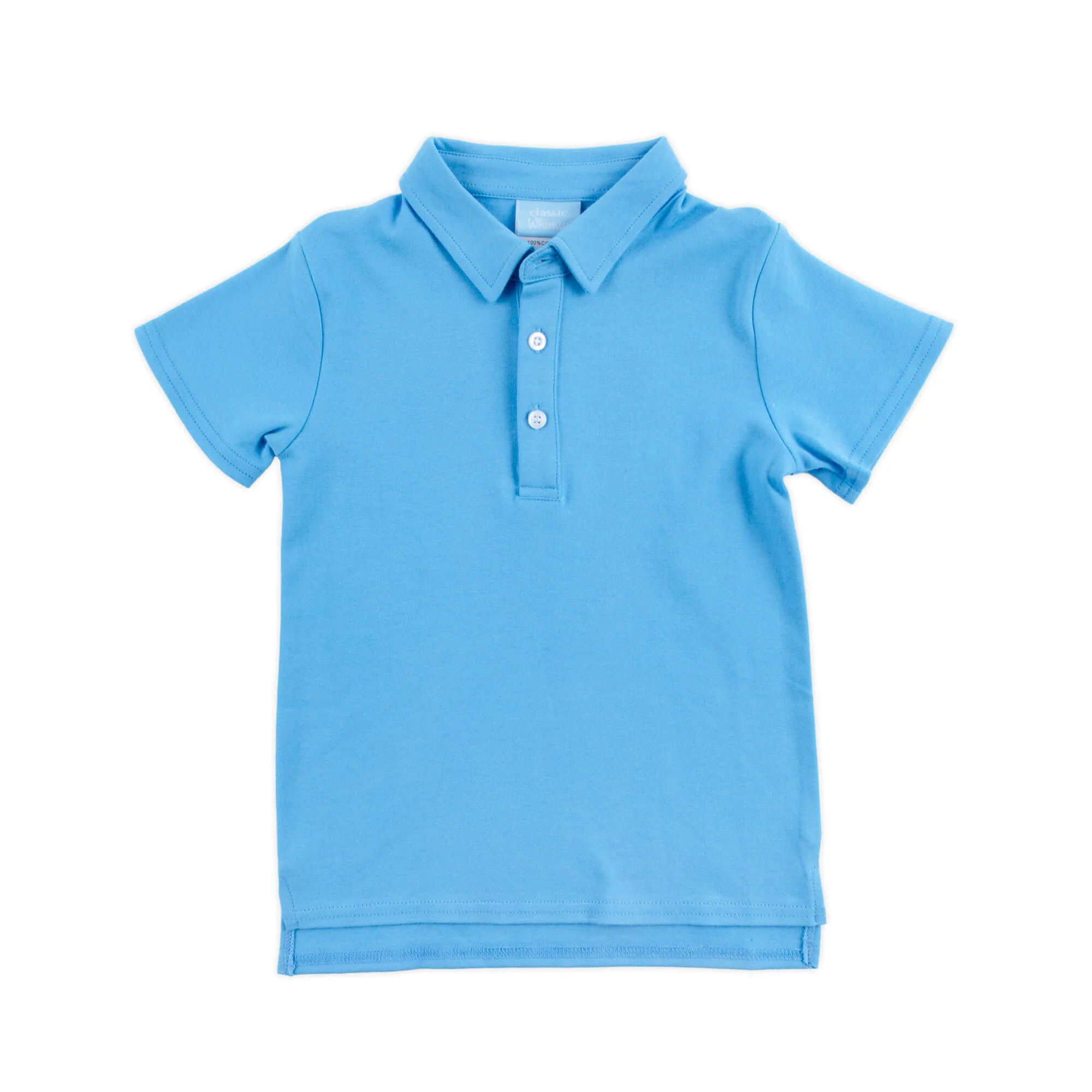 Solid Blue Knit Polo - Image 2