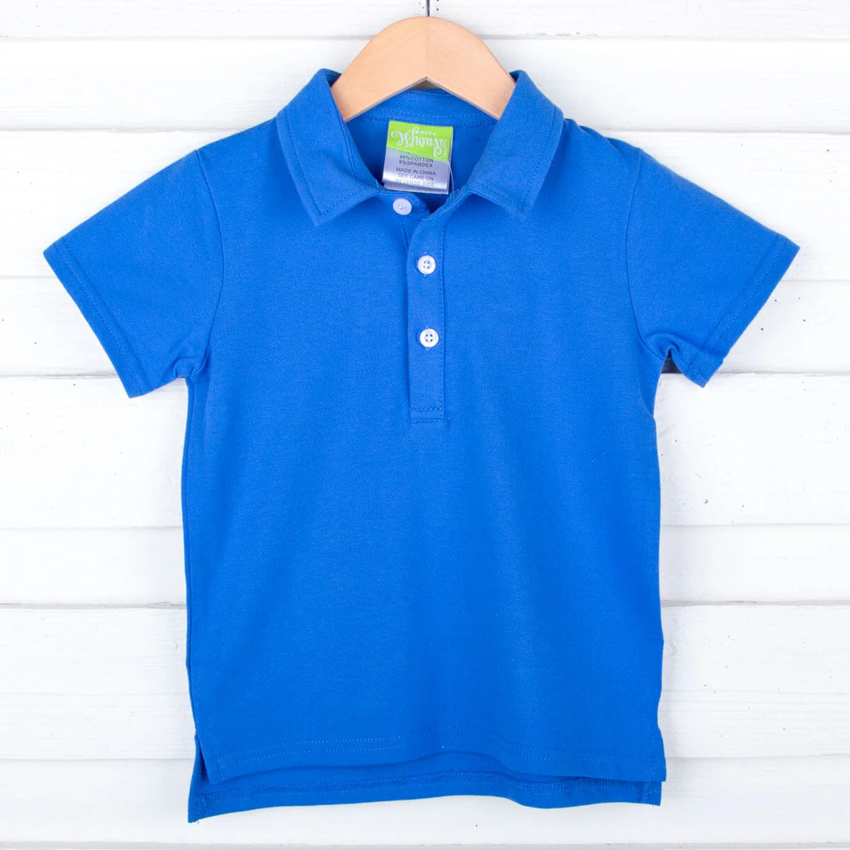 Royal Blue Pique Polo Shirt - Image 3