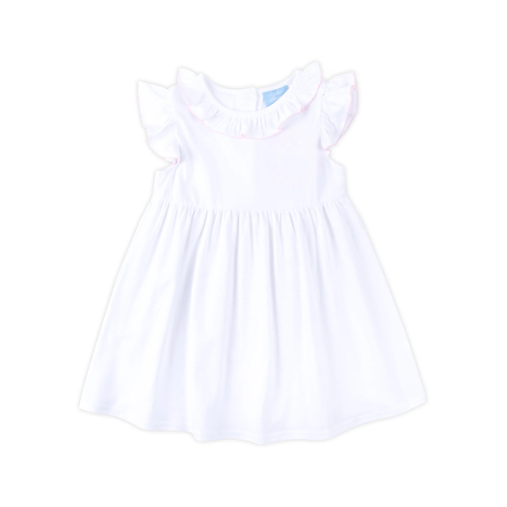 Colette Ruffle Collar White Knit Dress - Image 4