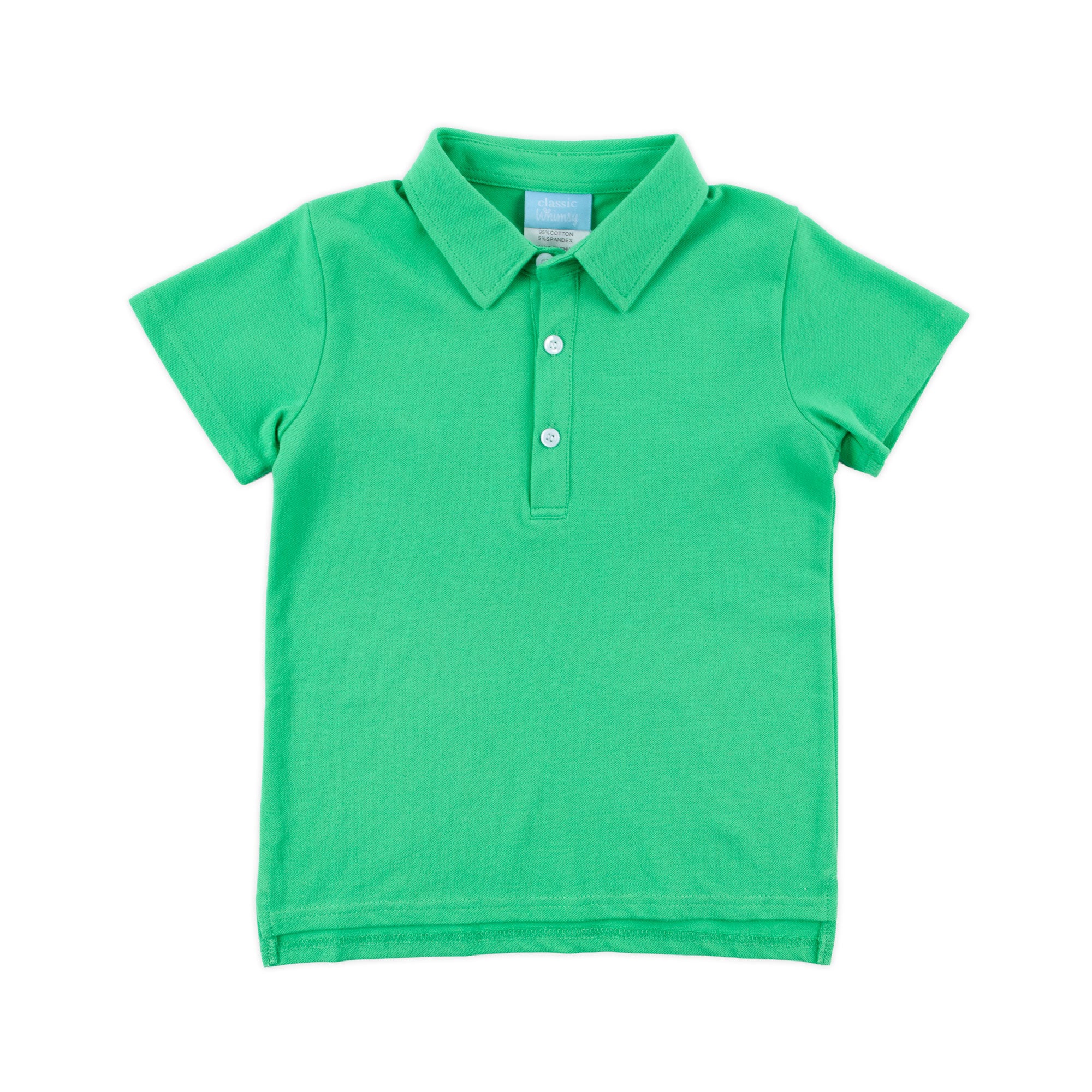 Solid Pique Polo Shirt Green - Image 4