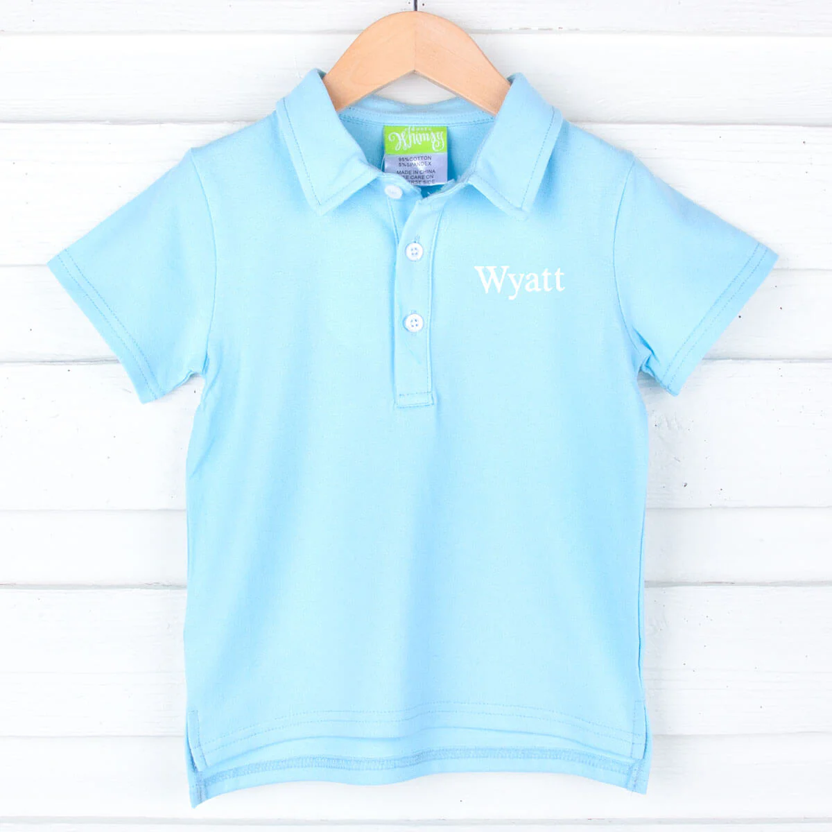 Solid Pique Polo Shirt Blue - Image 2