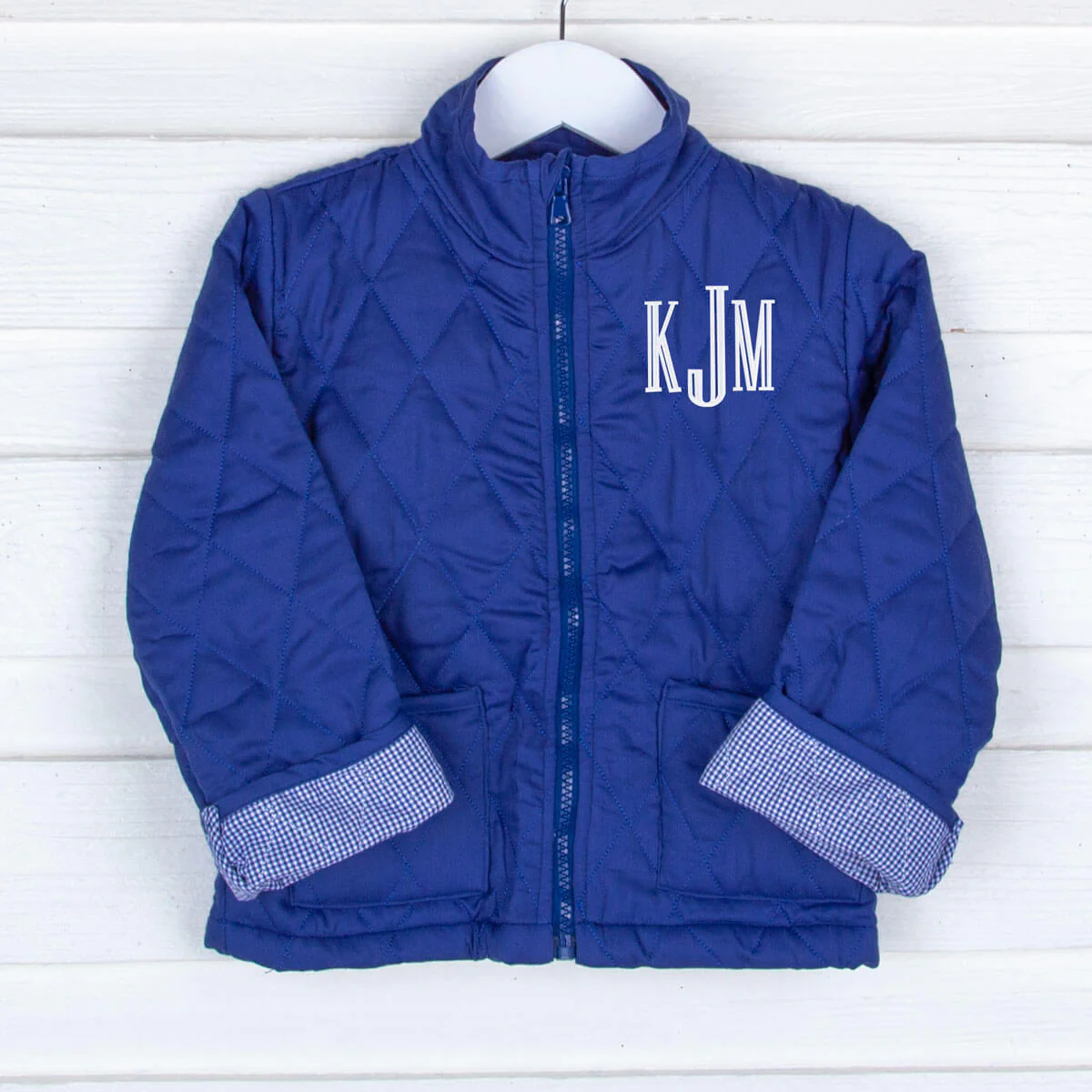 Navy Quilted Coat - Image 6