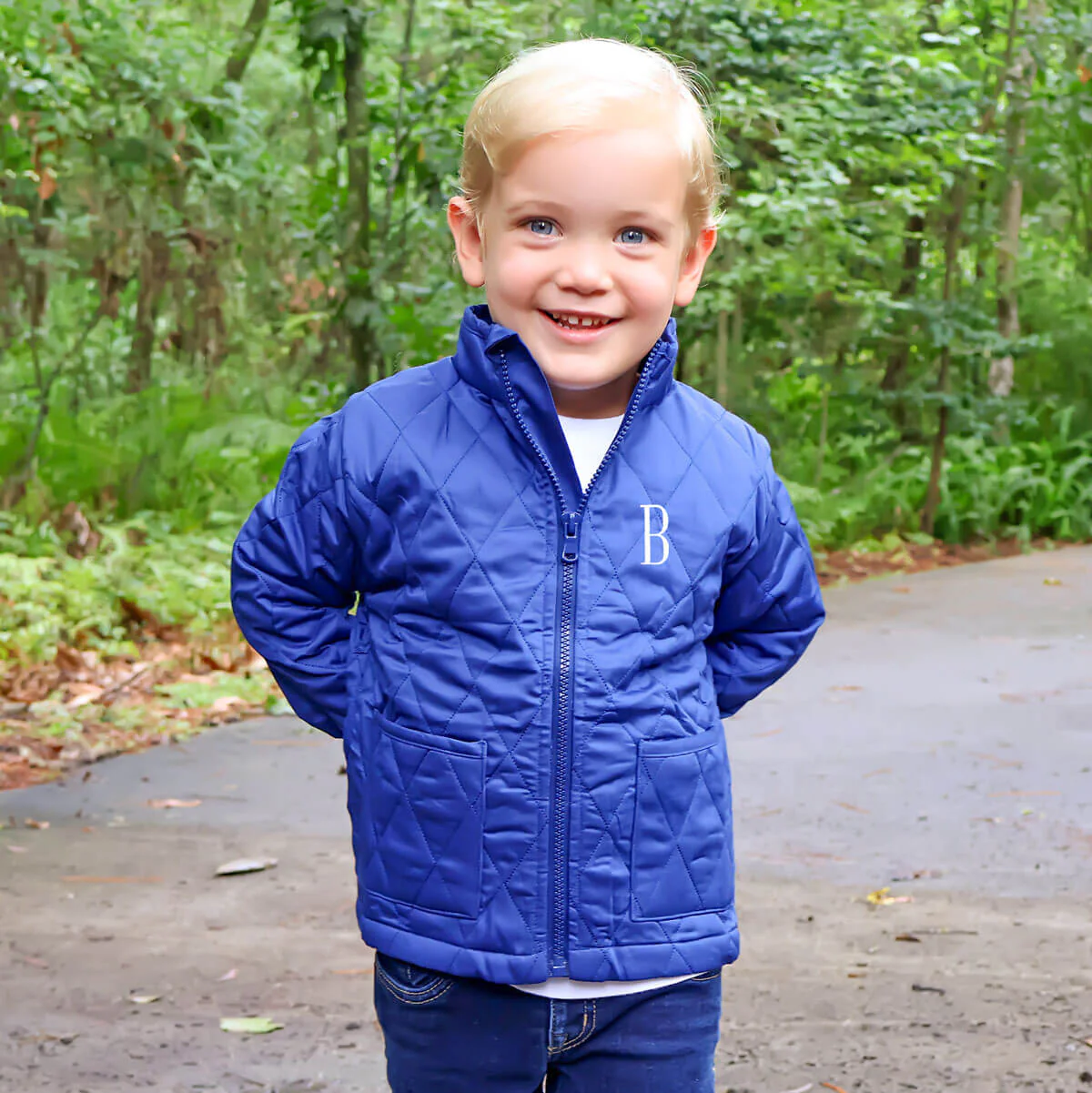 Navy Quilted Coat - Image 7