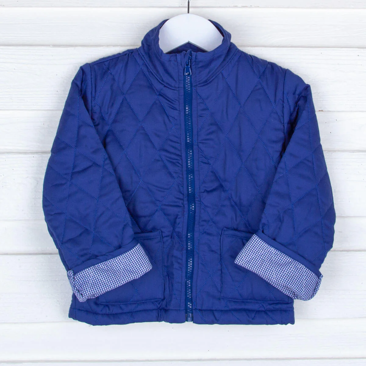 Navy Quilted Coat - Image 8