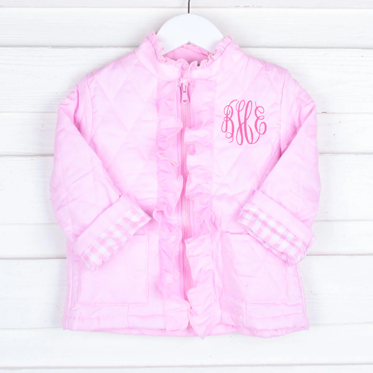 Pink Quilted Ruffle Coat - Image 3