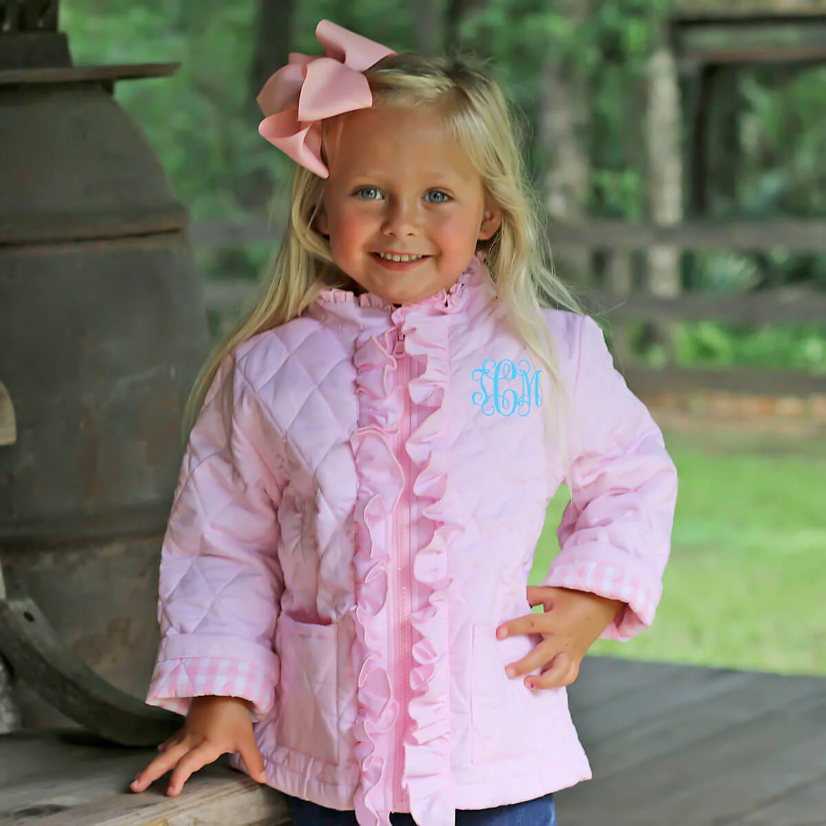 Pink Quilted Ruffle Coat - Image 4