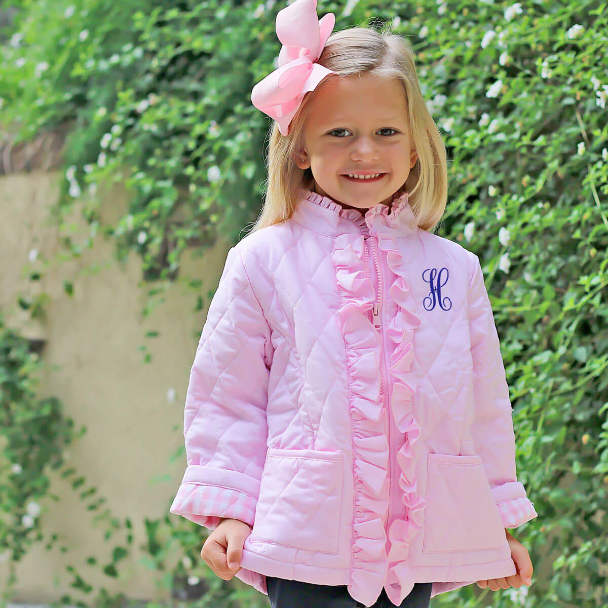 Pink Quilted Ruffle Coat - Image 6
